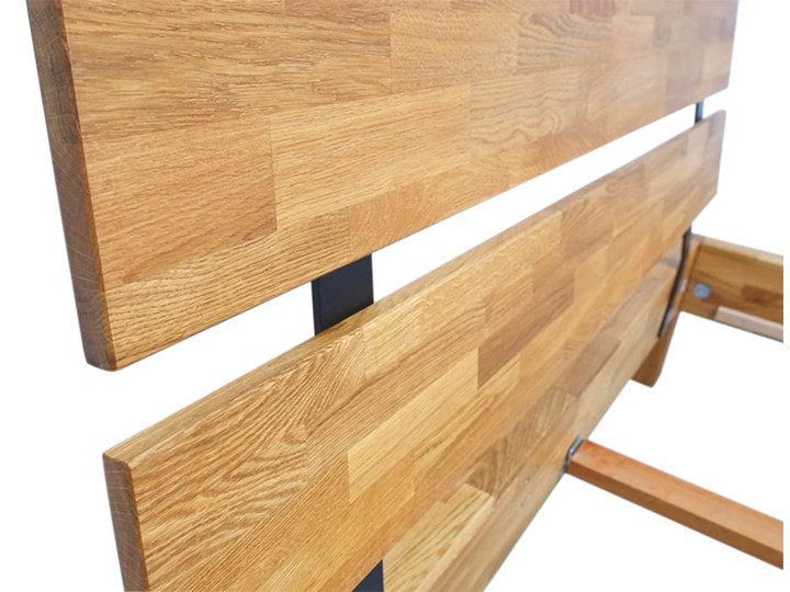 Łóżko dębowe FLOW Style (180x200) Soolido Meble Drewno Łóżko drewniane Kolor Beżowy
