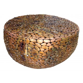 Stolik kawowy Stone Mosaic miedziany 39520