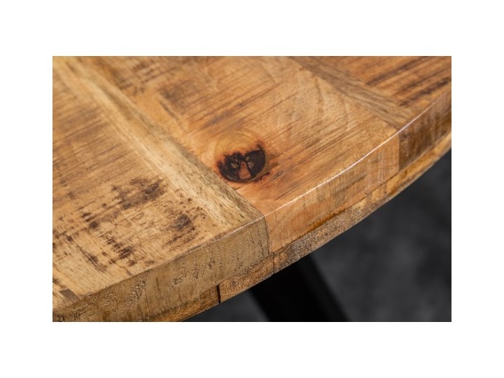 Stół Iron Craft 120 cm okrągły naturalny Mango 39584 Drewno Rozkładanie Metal Kategoria Stoły kuchenne