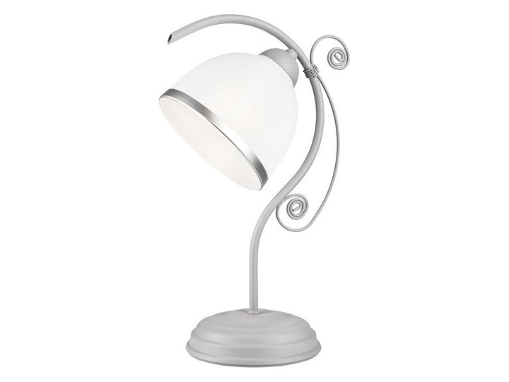 Lampa stołowa RETRO II 1xE27/60W/230V srebrna Wysokość 39 cm Lampa z kloszem Styl Vintage Kolor Biały
