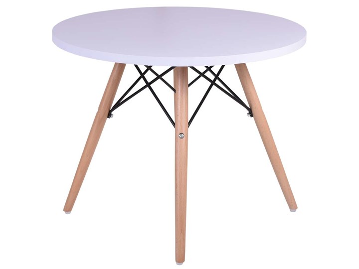 Stolik okrągły Paris 60cm - biały Wysokość 48 cm Płyta MDF Kształt blatu Okrągłe Kategoria Stoliki i ławy