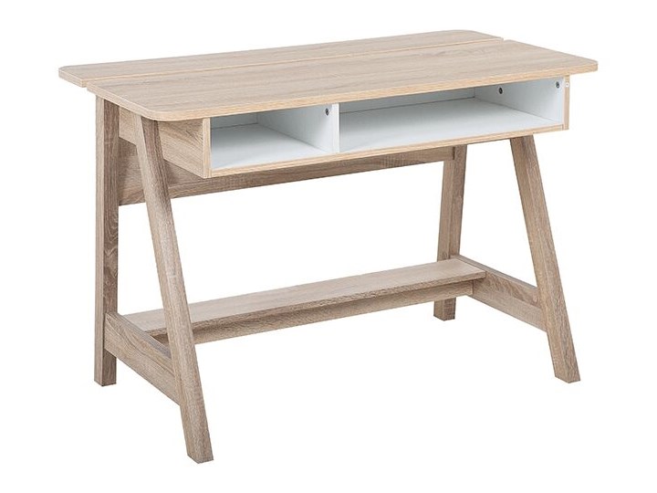 Biurko jasne drewno 110 x 60 x 75 cm styl skandynawski Biurko konsola Szerokość 110 cm Płyta MDF Głębokość 60 cm Kolor Beżowy