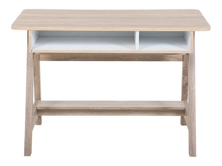 Biurko jasne drewno 110 x 60 x 75 cm styl skandynawski Biurko konsola Głębokość 60 cm Szerokość 110 cm Płyta MDF Styl Nowoczesny