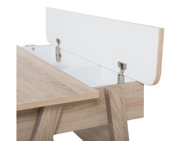 Biurko jasne drewno 110 x 60 x 75 cm styl skandynawski Głębokość 60 cm Biurko konsola Płyta MDF Szerokość 110 cm Styl Nowoczesny
