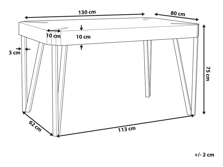 Stół do jadalni jasne drewno czarne metalowe nogi 130 x 90 cm prostokątny styl industrialny Pomieszczenie Stoły do jadalni Długość 130 cm Płyta MDF Kategoria Stoły kuchenne