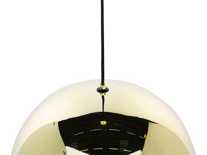 Lampa sufitowa złota metalowa 124 cm ażurowa czarna osłona wysoki połysk glamour Lampa z kloszem Lampa druciana Kolor Czarny