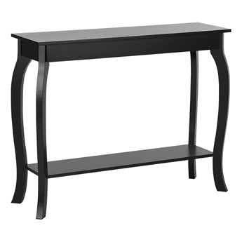 Konsola stolik z półką czarny 100 x 30 cm styl prowansalski salon przedpokój sypialnia