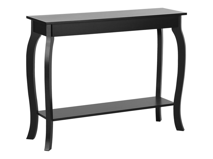 Beliani Konsola stolik z półką czarny 100 x 30 cm styl prowansalski salon przedpokój sypialnia Styl Vintage Płyta MDF Szerokość 100 cm Rodzaj nóg Nogi gięte i profilowane