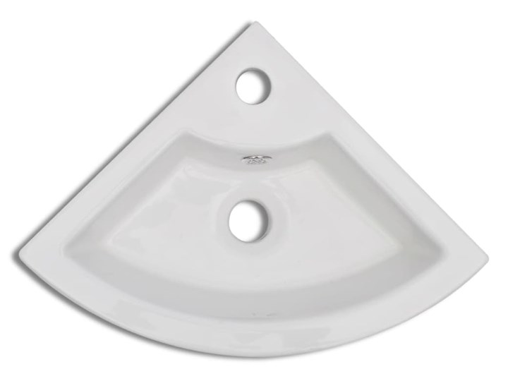 vidaXL Umywalka z przelewem, 45 x 32 x 12,5 cm, biała Narożne Szerokość 45 cm Kolor Biały Ceramika Kategoria Umywalki