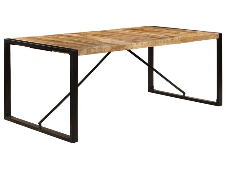 Industrialny stół drewniany 100x200 – Veriz 5X Wysokość 75 cm Drewno Szerokość 100 cm Długość 200 cm  Kolor Czarny