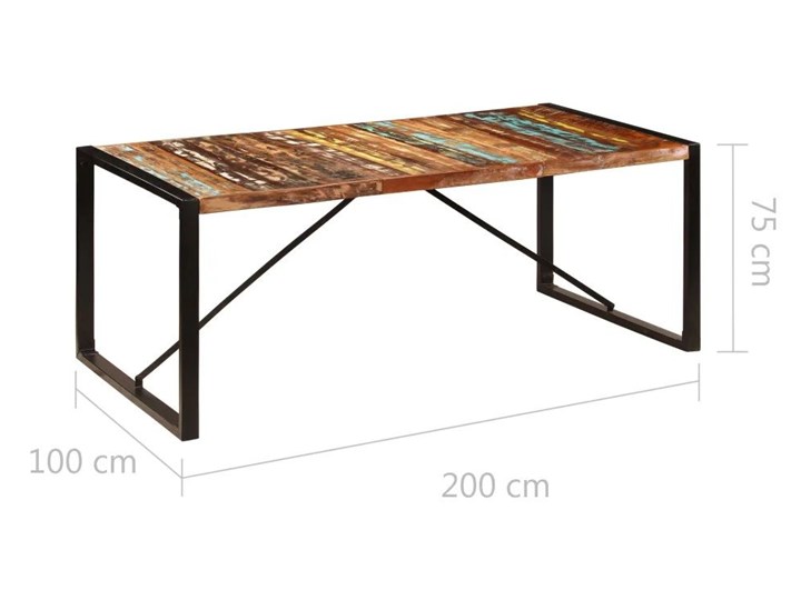 Malowany stół drewniany 100x200 – Veriz 5X Szerokość 100 cm Wysokość 75 cm Drewno Długość 200 cm  Kształt blatu Prostokątny
