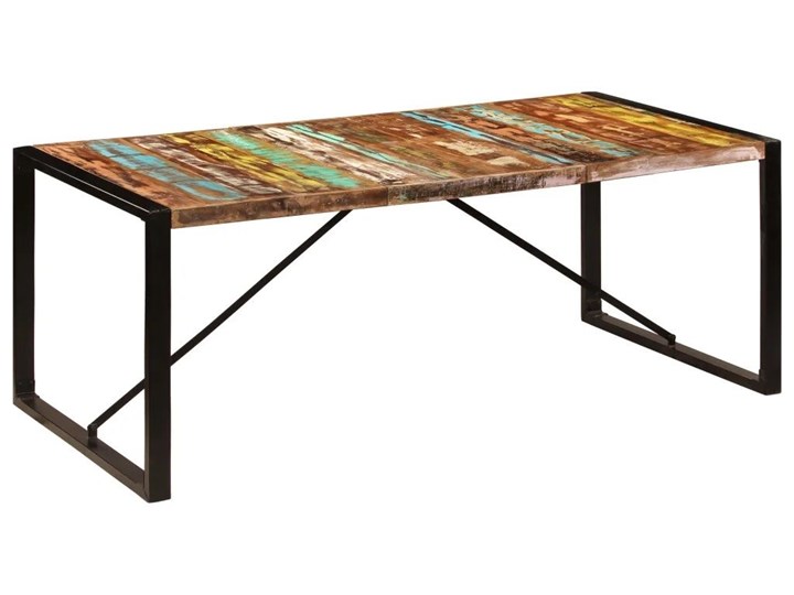 Malowany stół drewniany 100x200 – Veriz 5X Szerokość 100 cm Kolor Czarny Drewno Wysokość 75 cm Długość 200 cm  Kształt blatu Prostokątny