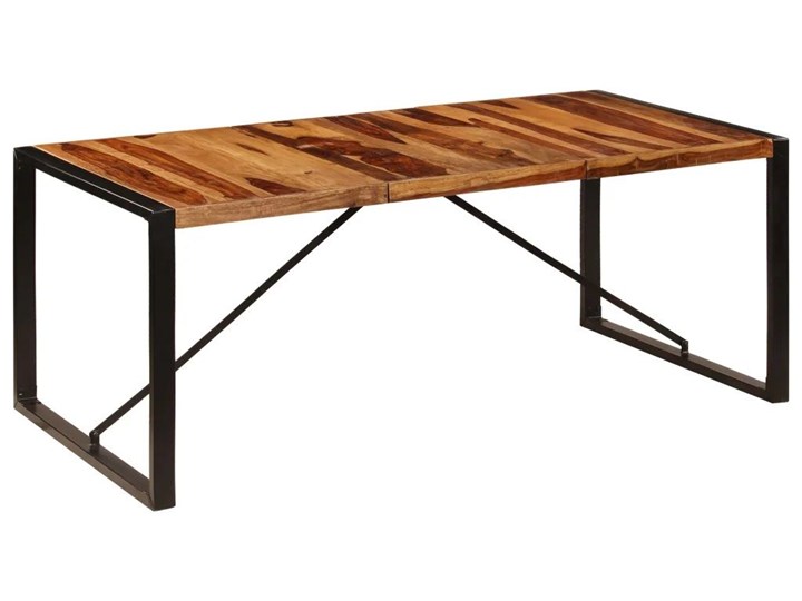 Industrialny stół z sheesham 100x200 - Veriz 6X Wysokość 75 cm Długość 200 cm  Szerokość 100 cm Drewno Rozkładanie Styl Vintage
