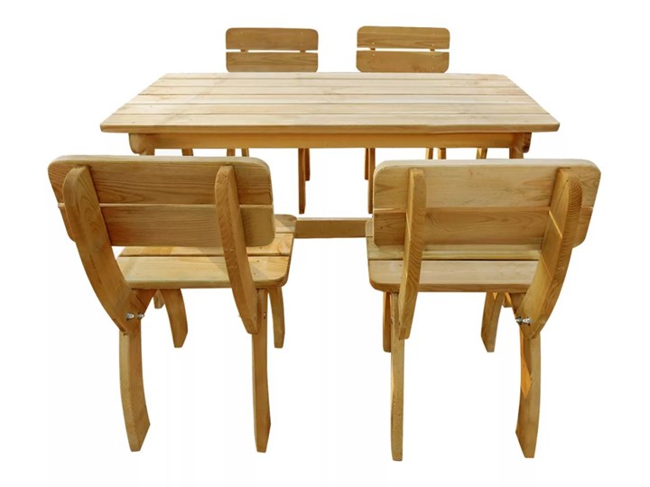 Zestaw drewnianych mebli ogrodowych Darco 4X - brązowy Stoły z krzesłami Drewno Zawartość zestawu Krzesła