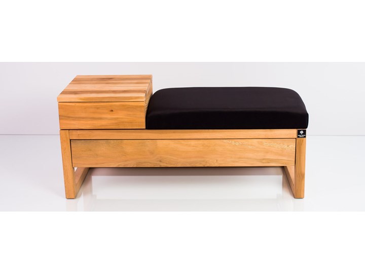 Ławka Szafka Pufa Tapicerowana Siedzisko Gładkie Czarny LGS-20 Rozmiary od 50 cm do 200 cm Pomieszczenie Garderoba Pikowana Materiał nóżek Drewno
