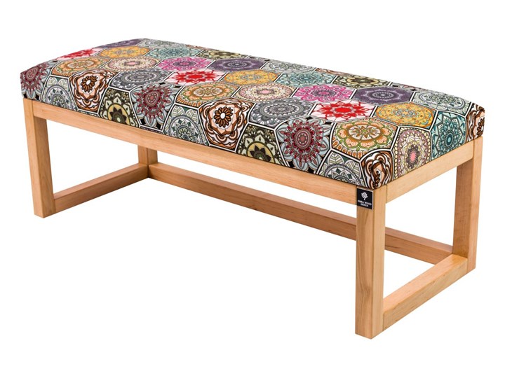 Ławka Pufa Tapicerowana Siedzisko Gładkie Hexagony Mandala LPG-2 Rozmiary od 50 cm do 200 cm Pikowana Materiał nóżek Drewno