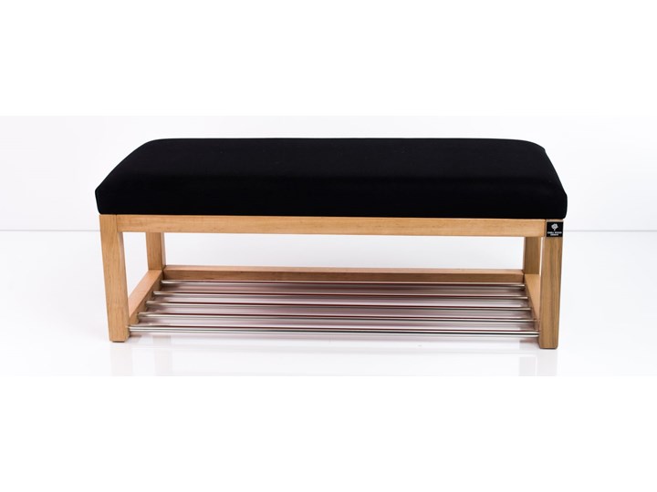 Ławeczka Pufa Tapicerowana Siedzisko Gładkie Czarny LPG-4 Rozmiary od 50 cm do 200 cm Pikowana Styl Nowoczesny