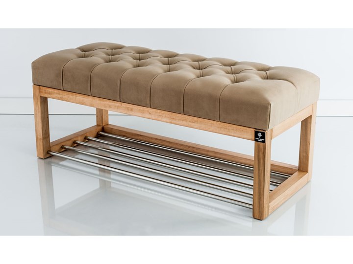 Ławeczka Pufa Pikowana Cappucino Guzik Tapicerowany LPP-4 Rozmiary od 50 cm do 200 cm Pomieszczenie Salon