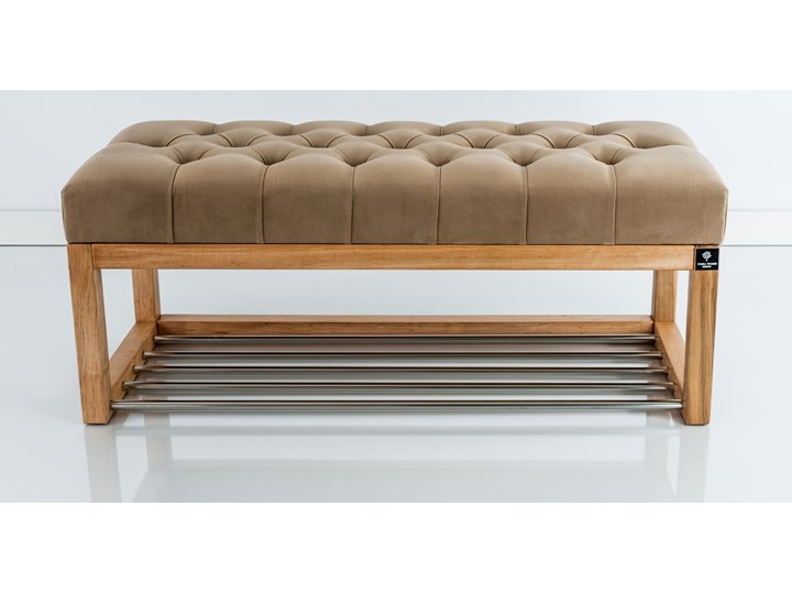 Ławeczka Pufa Pikowana Cappucino Guzik Tapicerowany LPP-4 Rozmiary od 50 cm do 200 cm Pomieszczenie Przedpokój Pomieszczenie Sypialnia
