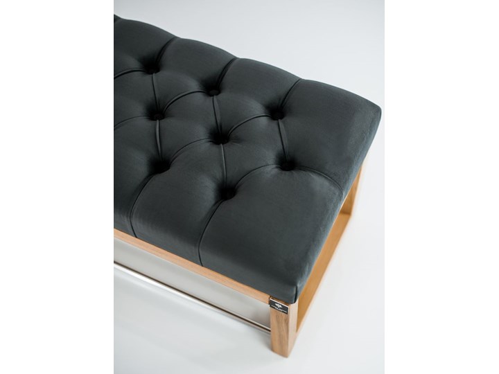 Ławeczka Pufa Pikowana Grafitowy Guzik Tapicerowany LPP-4 Rozmiary od 50 cm do 200 cm Materiał obicia Skóra ekologiczna Pomieszczenie Garderoba
