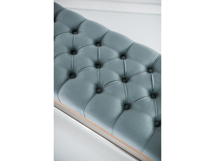 Ławeczka Pufa Pikowana Popielaty Guzik Tapicerowany LPP-4 Rozmiary od 50 cm do 120 cm Pomieszczenie Salon