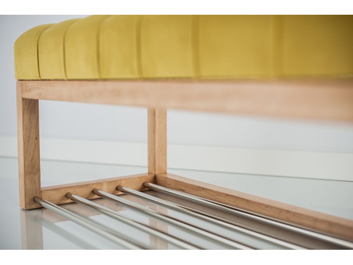 Ławeczka Pufa Pikowana Żółcień Cytrynowa Guzik Tapicerowany LPP-4 Rozmiary od 50 cm do 200 cm Materiał obicia Tkanina