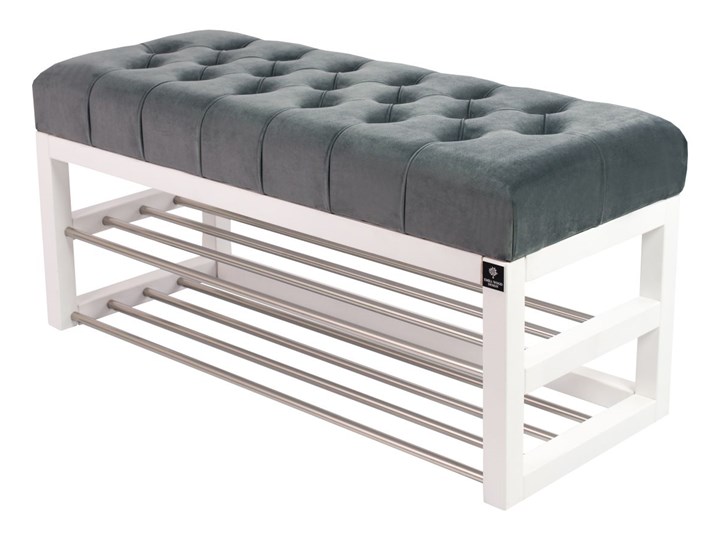 Ławeczka Pufa Pikowana Popiel Guzik Tapicerowany LPP-5 Rozmiary od 50 cm do 200 cm Pomieszczenie Przedpokój