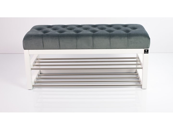 Ławeczka Pufa Pikowana Popiel Guzik Tapicerowany LPP-5 Rozmiary od 50 cm do 200 cm Pomieszczenie Salon Materiał obicia Skóra ekologiczna