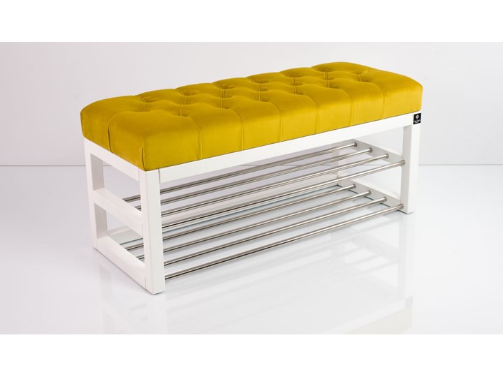 Ławeczka Pufa Pikowana Żółcień Cytrynowa Guzik Tapicerowany LPP-5 Rozmiary od 50 cm do 200 cm Styl Nowoczesny