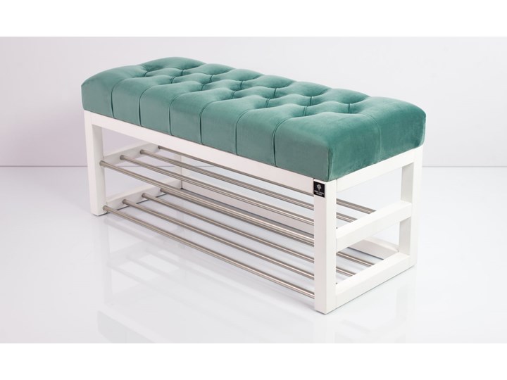 Ławeczka Pufa Pikowana Mięta Guzik Tapicerowany LPP-5 Rozmiary od 50 cm do 200 cm Materiał obicia Skóra ekologiczna Materiał nóżek Drewno