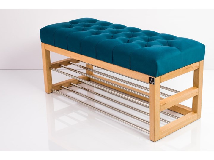 Ławeczka Pufa Pikowana Turkus Guzik Tapicerowany LPP-5 Rozmiary od 50 cm do 200 cm Pomieszczenie Salon