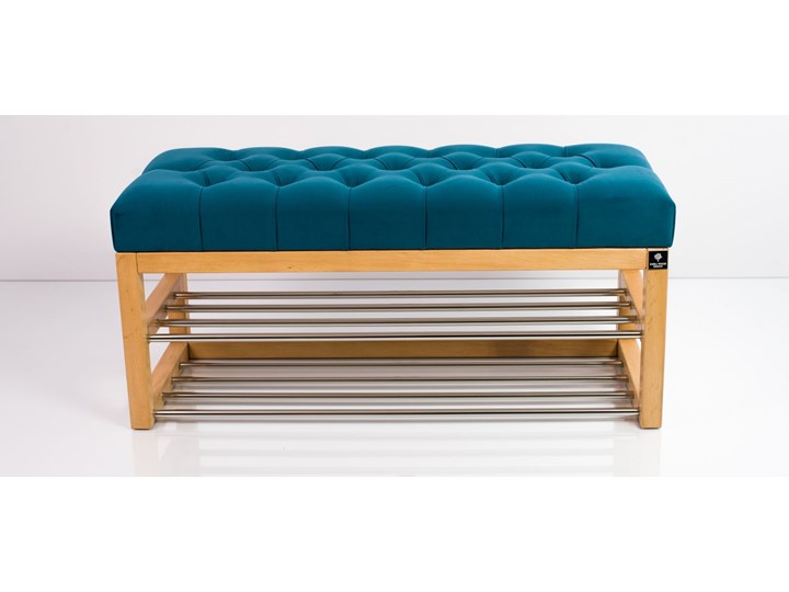 Ławeczka Pufa Pikowana Turkus Guzik Tapicerowany LPP-5 Rozmiary od 50 cm do 200 cm Pomieszczenie Przedpokój