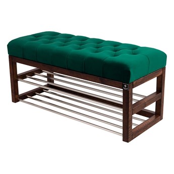 Ławeczka Pufa Pikowana Butelkowa Zieleń Guzik Tapicerowany LPP-5 Rozmiary od 50 cm do 200 cm
