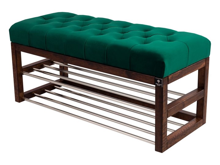 Ławeczka Pufa Pikowana Butelkowa Zieleń Guzik Tapicerowany LPP-5 Rozmiary od 50 cm do 200 cm Materiał obicia Tkanina Pomieszczenie Garderoba