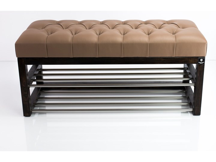 Ławeczka Pufa Pikowana Ekoskóra Cappucino Guzik Tapicerowany LPP-5 Rozmiary od 50 cm do 200 cm Pomieszczenie Garderoba Materiał obicia Skóra ekologiczna