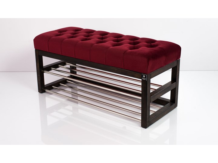 Ławeczka Pufa Pikowana Bordowy Guzik Tapicerowany LPP-5 Rozmiary od 50 cm do 200 cm Materiał obicia Tkanina Pomieszczenie Salon