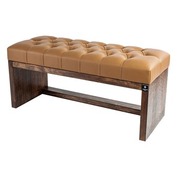 Ławeczka Pufa Pikowana Ekoskóra Cappucino Guzik Kryształ LPP-7 Rozmiary od 50 cm do 200 cm