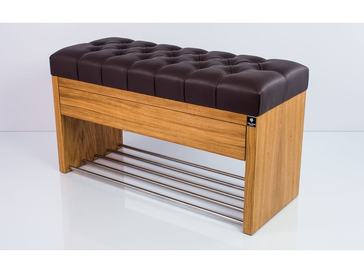 Ławka Szafka Pufa Pikowane Siedzisko Ekoskóra Brązowy LPS-3 Rozmiary od 50 cm do 200 cm Pikowana Pomieszczenie Salon