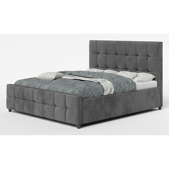 Łóżko tapicerowane 160X200 SFG015 szare, welurowe, pikowane