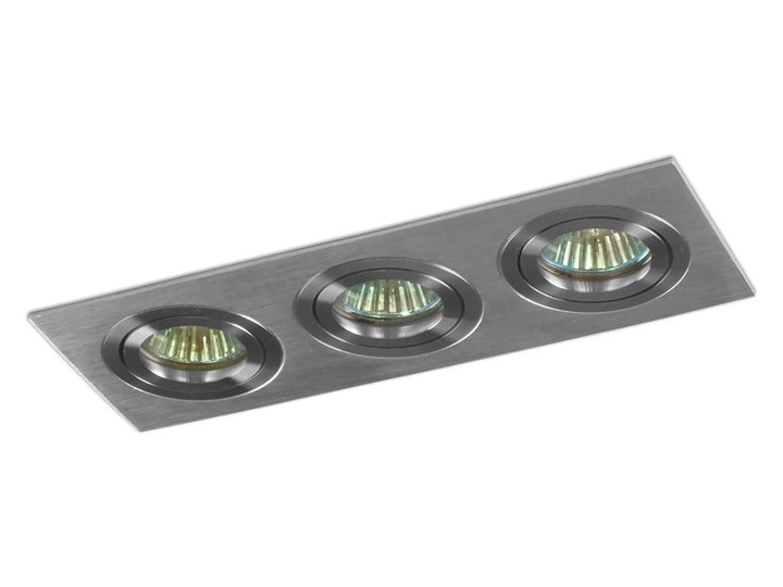 Potrójna sufitowa ruchoma podtynkowa oprawa 3x MR16 GU10 aluminiowa Oprawa ruchoma Prostokątne Oprawa stropowa Oprawa halogenowa Kategoria Oprawy oświetleniowe Kolor Szary