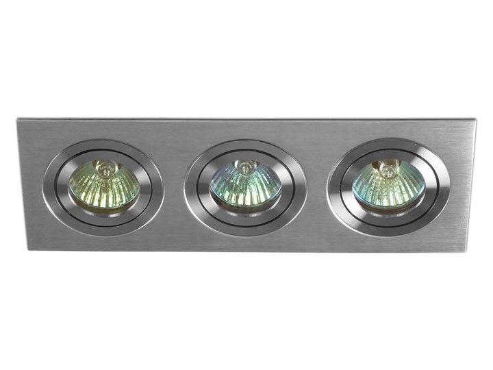 Potrójna sufitowa ruchoma podtynkowa oprawa 3x MR16 GU10 aluminiowa Kategoria Oprawy oświetleniowe Oprawa ruchoma Prostokątne Oprawa stropowa Oprawa halogenowa Kolor Szary