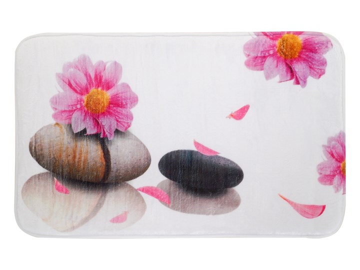 Dywanik łazienkowy zen harmony, 70 x 45 cm Mikrofibra 45x70 cm Kolor Biały Kolor Fioletowy
