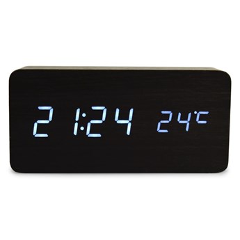 WOODOO CLOCK drewniany cyfrowy zegar LED czarny