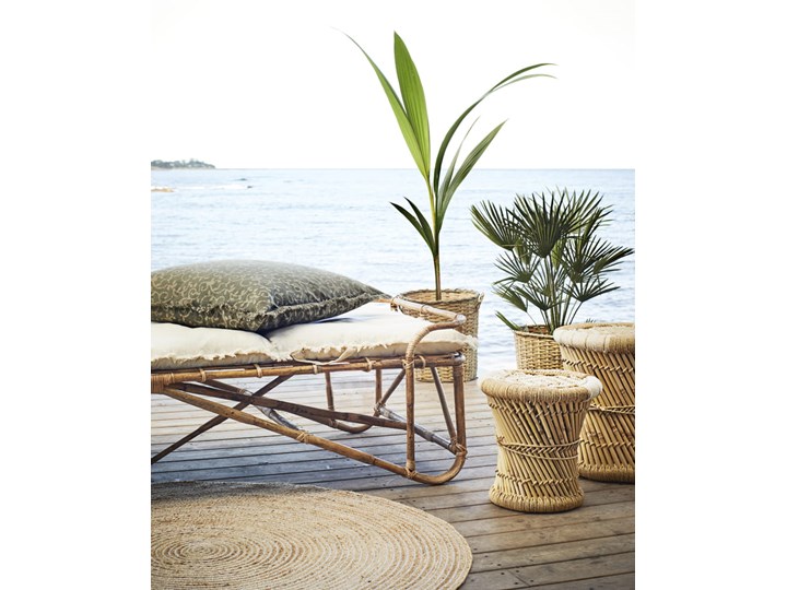 DAYBED LEŻANKA BAMBOO MADAM STOLTZ 187 cm Drewno Kolor Beżowy Leżanki Kategoria Leżaki ogrodowe