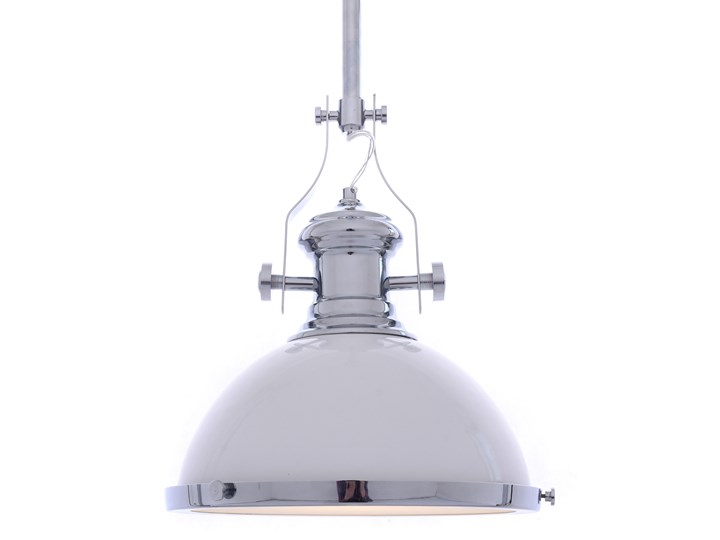 LAMPA WISZĄCA INDUSTRIALNA LOFT BIAŁA ETTORE Metal Chrom Szkło Lampa z kloszem Ilość źródeł światła 1 źródło