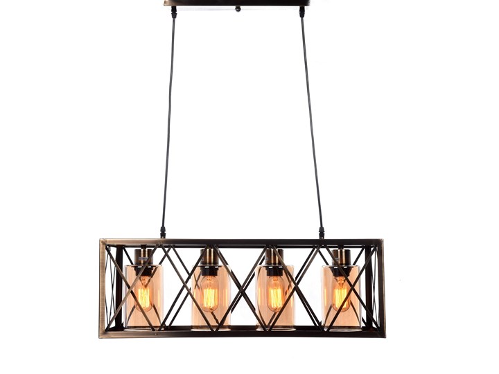 LAMPA WISZĄCA LOFT MOSIĘŻNA NORTIS Lampa druciana Ilość źródeł światła 4 źródła Metal Mosiądz Szkło Kategoria Lampy wiszące