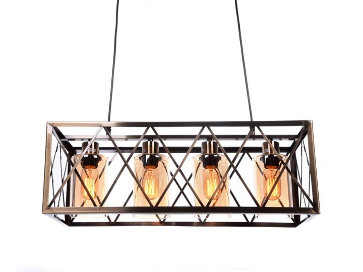 LAMPA WISZĄCA LOFT MOSIĘŻNA NORTIS Lampa druciana Mosiądz Metal Szkło Styl Vintage Funkcje Brak dodatkowych funkcji
