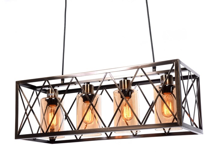 LAMPA WISZĄCA LOFT MOSIĘŻNA NORTIS Lampa druciana Metal Szkło Mosiądz Ilość źródeł światła 4 źródła