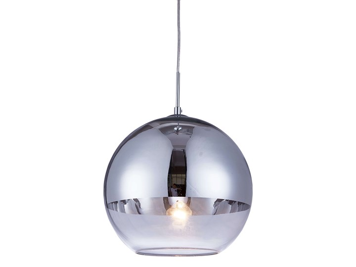 NOWOCZESNA LAMPA WISZĄCA CHROMOWANA VERONI D30 Ilość źródeł światła 1 źródło Metal Lampa z kloszem Lampa kula Szkło Kolor Srebrny