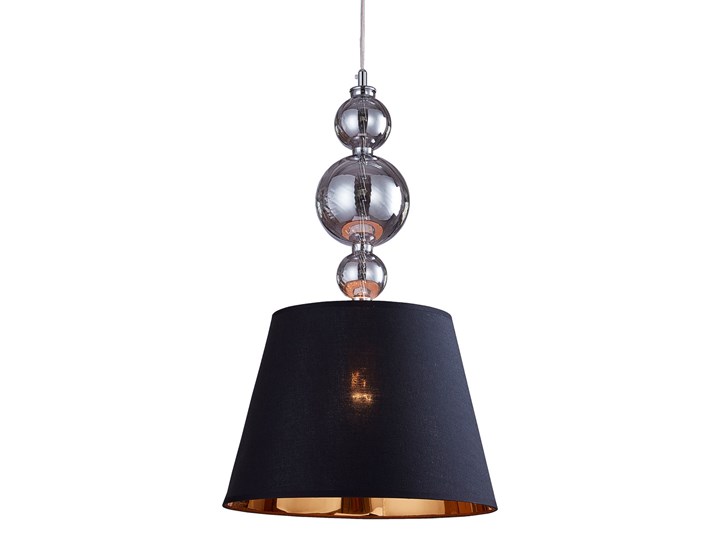 NOWOCZESNA LAMPA WISZĄCA CZARNA MURANEO Szkło Chrom Ilość źródeł światła 1 źródło Lampa z kloszem Tkanina Metal Lampa z abażurem Styl Nowoczesny